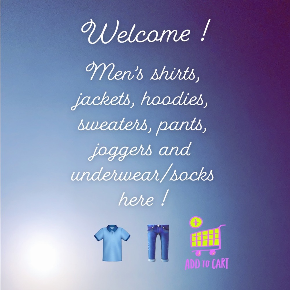 Welcome! Men’s And unisex items here ! ✨